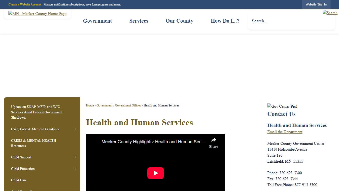 Health and Human Services Meeker County, MN - Official Website