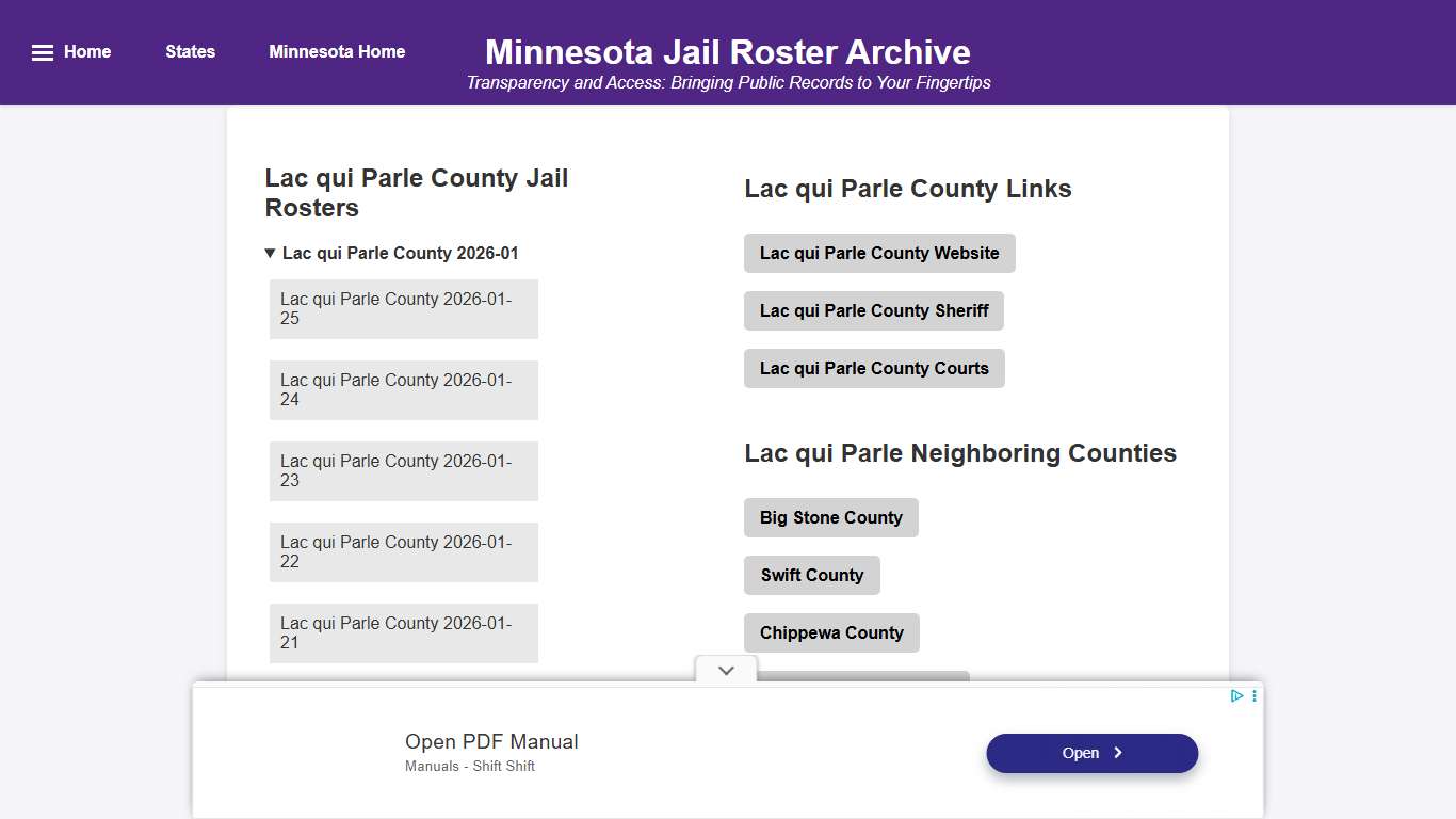 Lac qui Parle County - Minnesota Jail Rosters