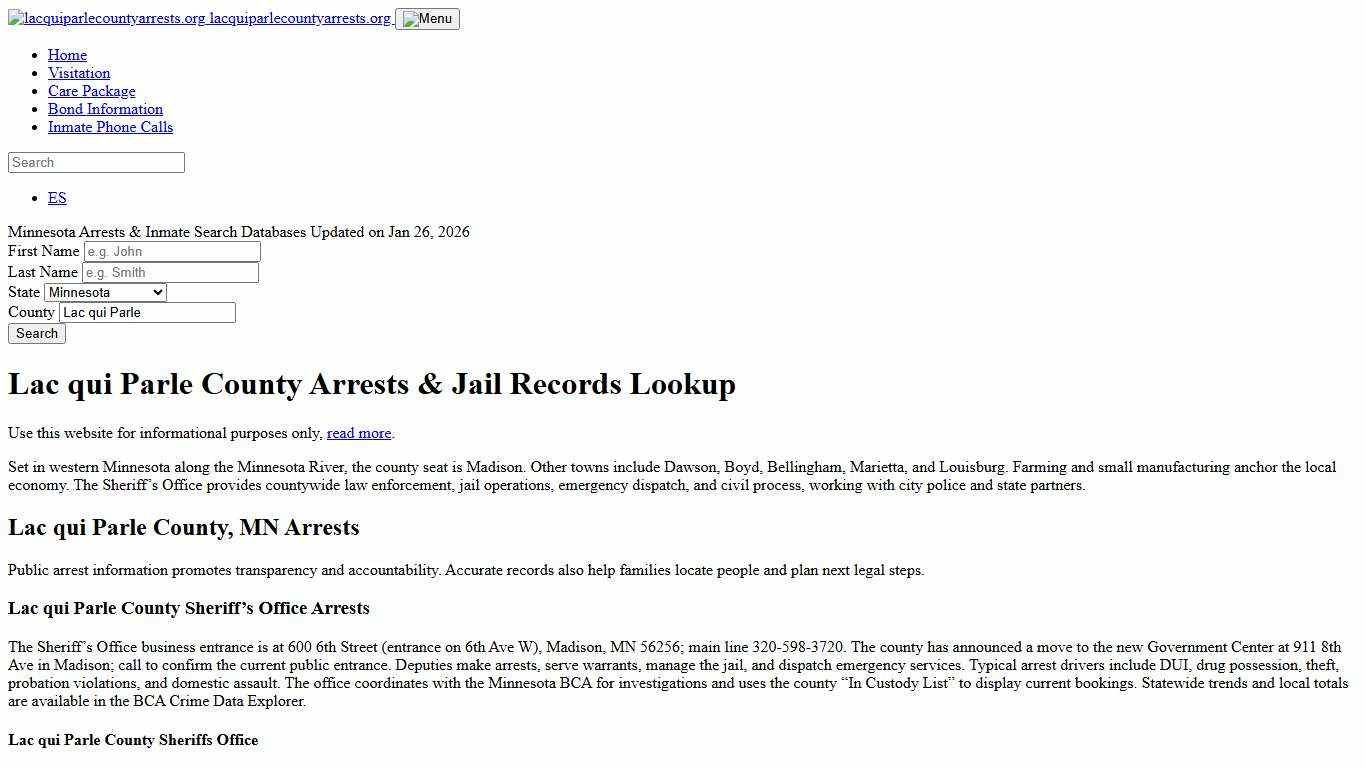 Lac qui Parle County, MN Arrests, Warrants, Police Records Search